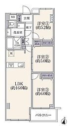 鷺沼ハイライズ 3LDKの間取図画像
