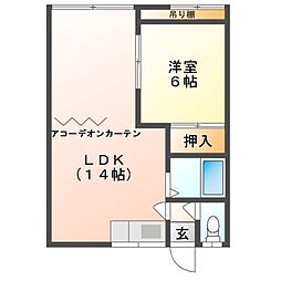 Mハイツ鷲別 1LDKの間取図画像