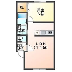 Mハイツ寿8 1LDKの間取図画像