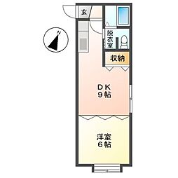 M41 1DKの間取図画像