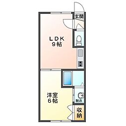 Mハイツ宮の森3 1LDKの間取図画像