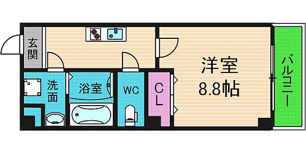 KSロイヤル大阪城 ｜大阪府大阪市東成区東今里2丁目(賃貸マンション1K・5階・25.93㎡)の写真 その2