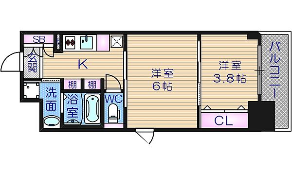 ファーストレジデンス玉造 ｜大阪府大阪市東成区東小橋1丁目(賃貸マンション2K・4階・32.07㎡)の写真 その2