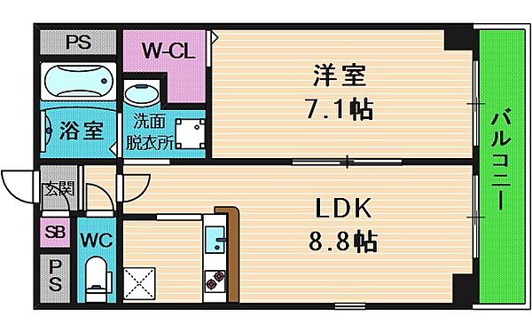 Comfort　Fukae ｜大阪府大阪市東成区深江北3丁目(賃貸マンション1LDK・4階・40.99㎡)の写真 その2