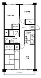 県ドリームハイツ5号棟 3LDKの間取図画像