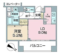 クリオ黄金町 1LDKの間取図画像