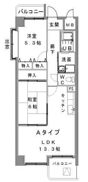 ガイア萱野浦 B01｜滋賀県大津市萱野浦(賃貸マンション3LDK・2階・60.47㎡)の写真 その2