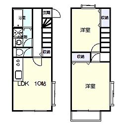 パーソナルマンション新西原 2LDKの間取図画像