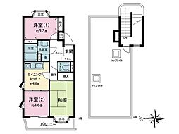 ライオンズマンション六浦台 3DKの間取り