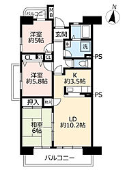 URアーバンラフレ小幡 9階3LDKの間取り