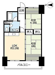 UR大幸東 1階2LDKの間取り