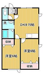 AMLハイツ 2DKの間取図画像