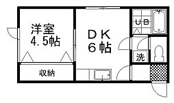 メゾン文苑 1DKの間取図画像