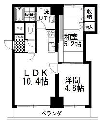 共栄マンションズ 2LDKの間取図画像