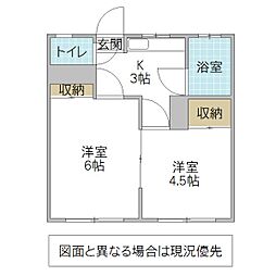 永井アパート 2Kの間取図画像