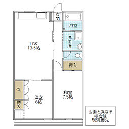 アプリコット多賀 2LDKの間取図画像