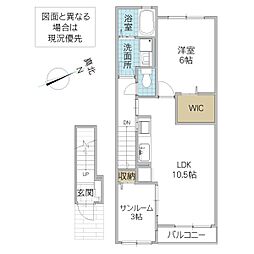 メゾン・ド・モリヤマ III 203号室 2階1LDKの間取り