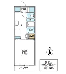ワイズフラッツNC 1Kの間取図画像