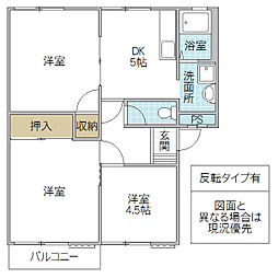 フレグランス多賀B 3DKの間取図画像