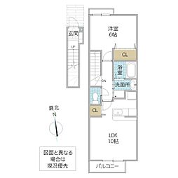 デフィ1037 1LDKの間取図画像