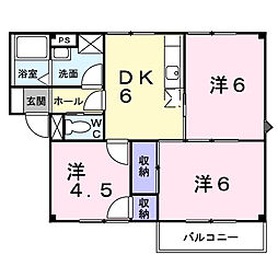 プラドール鈴木 3DKの間取図画像