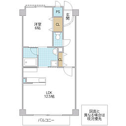 シルエットマンションミニ 1LDKの間取図画像