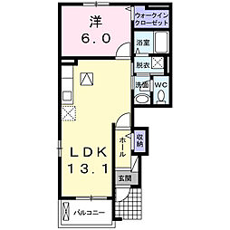アルト・ウーノ2 1LDKの間取図画像