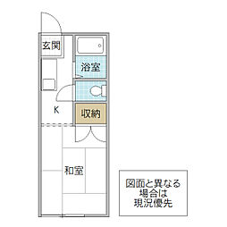 コーポ野上C 1Kの間取図画像