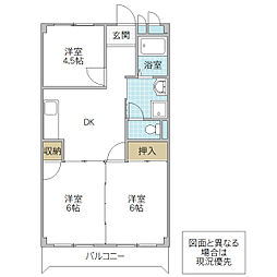 ハイツSTIB棟 3DKの間取図画像