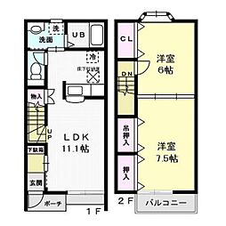 アーバンステージ II 2LDKの間取り