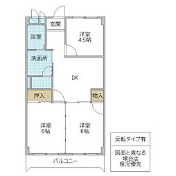 ハイツSTID棟 3DKの間取図画像