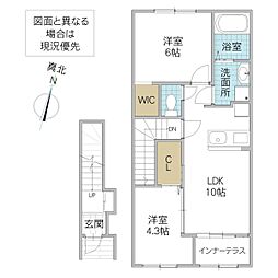 仮)那珂市菅谷字大木内新築アパート 202号室 2階2LDKの間取り
