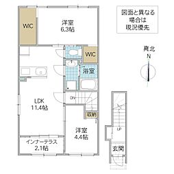 La Clairiere 2LDKの間取図画像