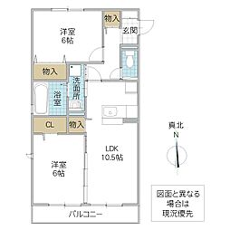 サウスプラザ 2LDKの間取図画像
