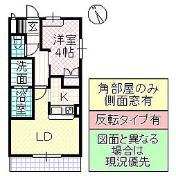 コンフォース 1LDKの間取図画像