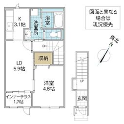ココル 1LDKの間取図画像