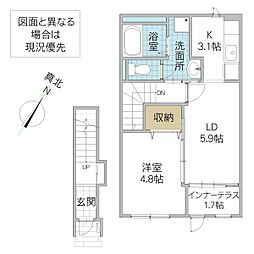 ココル 1LDKの間取図画像