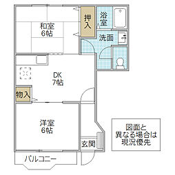 シャルマンm・t 2DKの間取図画像