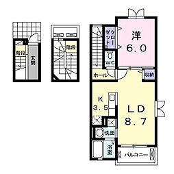 メゾンジュネス 1LDKの間取図画像