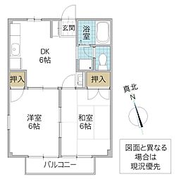 スカイコート 2DKの間取図画像