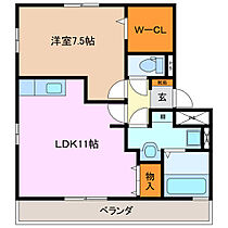 シオン 102 ｜ 三重県四日市市小杉町（賃貸マンション1LDK・1階・46.72㎡） その2