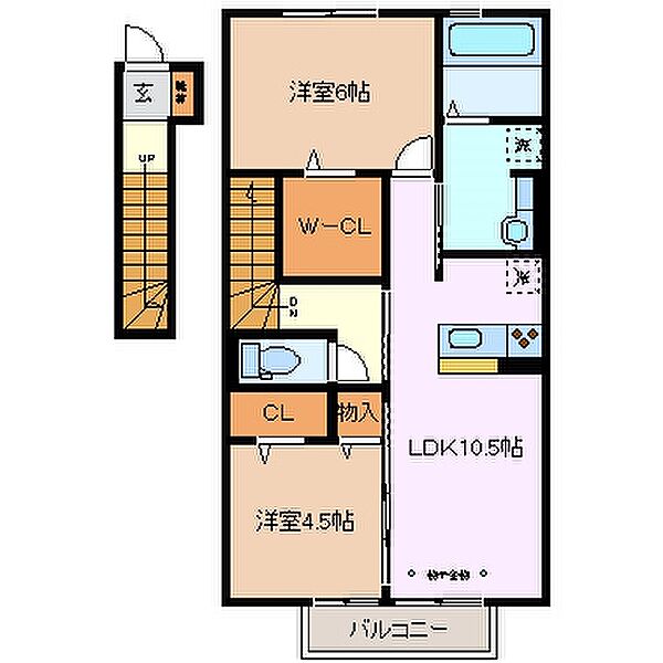 D-room別名　A棟 201｜三重県四日市市別名４丁目(賃貸アパート2LDK・2階・59.87㎡)の写真 その2