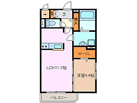 Ｗｉｌｌ 206 ｜ 三重県四日市市金場町（賃貸マンション1LDK・2階・40.10㎡） その2