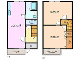 メゾンＫＯＭＡＫＩ 8 ｜ 三重県四日市市まきの木台１丁目（賃貸アパート2LDK・1階・66.00㎡） その2