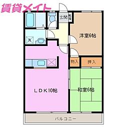 アールコートNAO 2LDKの間取図画像