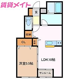 MYカメリア 1LDKの間取図画像