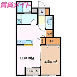 MYカメリア 1LDKの間取図画像