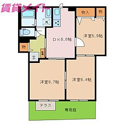 ミラソル　ドゥーエ　B棟 1階/-