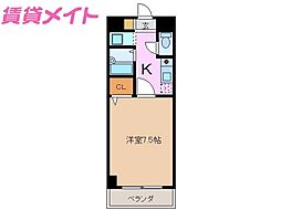 シノノメハイツ 1Kの間取図画像