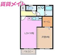 パインヒルズ 1LDKの間取図画像